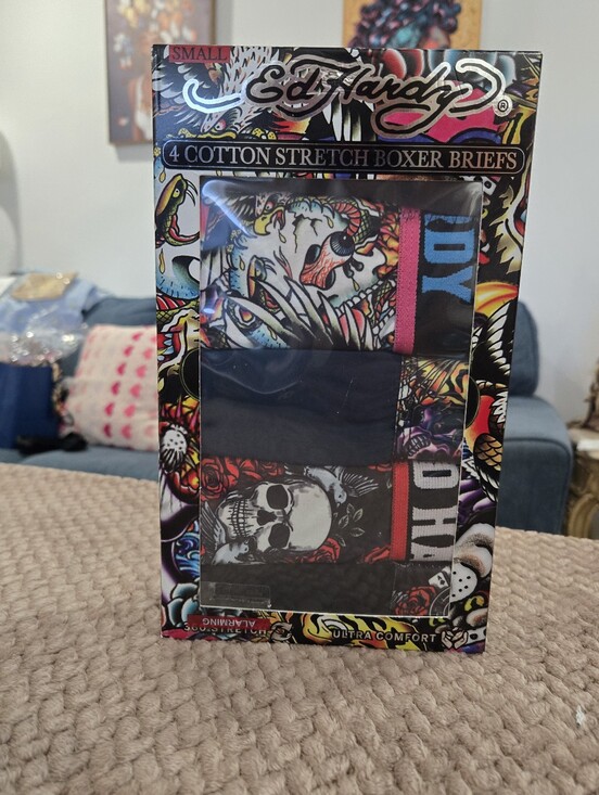 Ed Hardy Other - Ed Hardy 4-Pack Boxer Briefs Size Small Skull Tattoo Print NWT